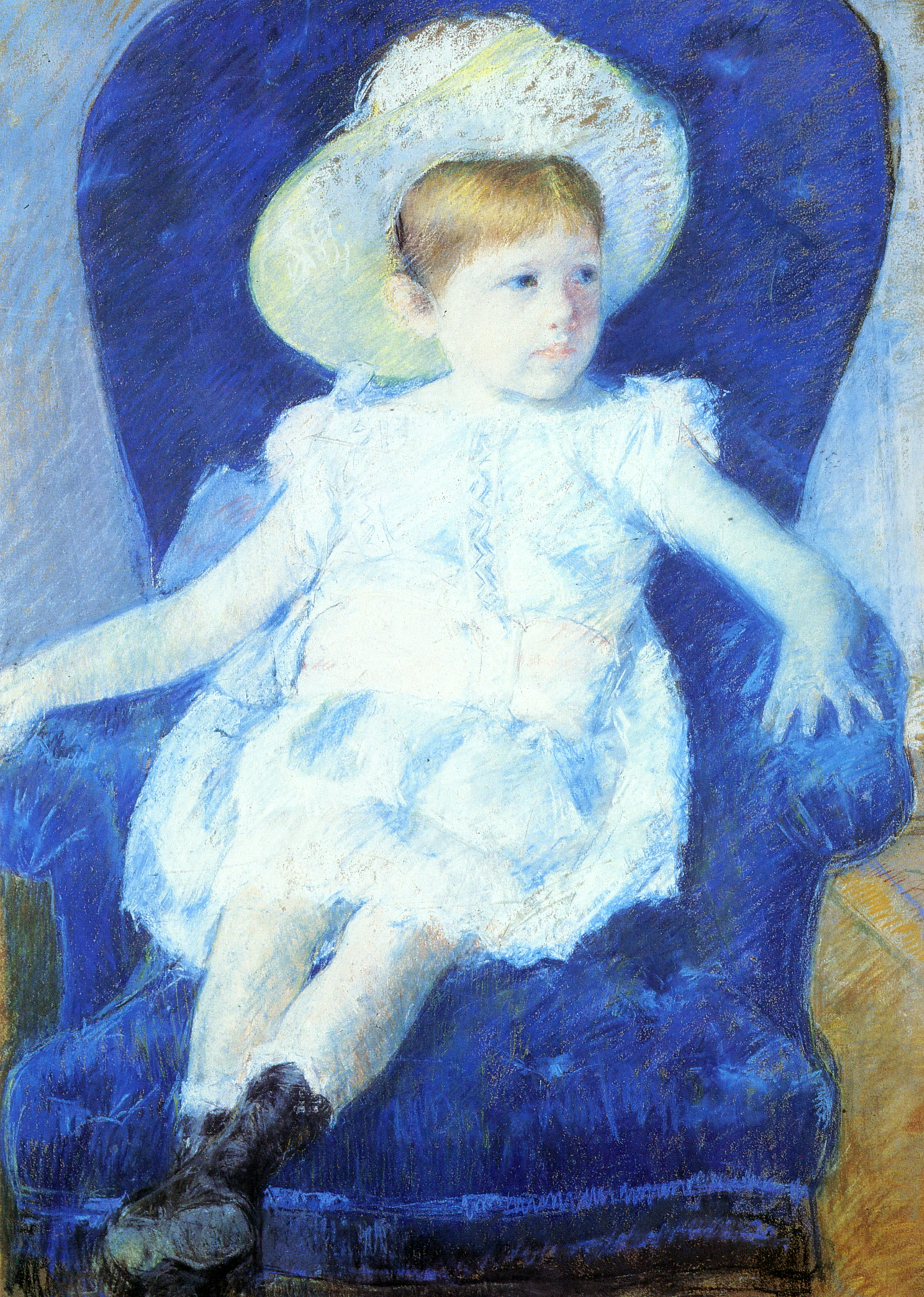 Elsie in a Blue Chair - Mary Cassatt Painting on Canvas